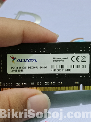 8GB DDR3 1600mhz Ram